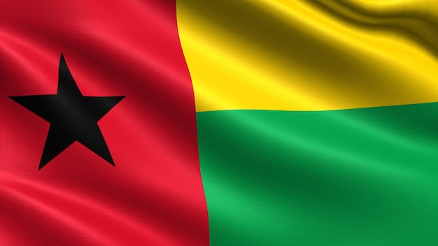 Bandeira da Guiné-Bissau, com textura de tecido