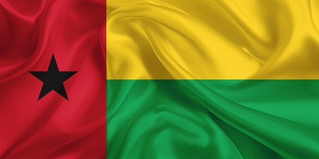 Bandeira da Guiné-Bissau no ar