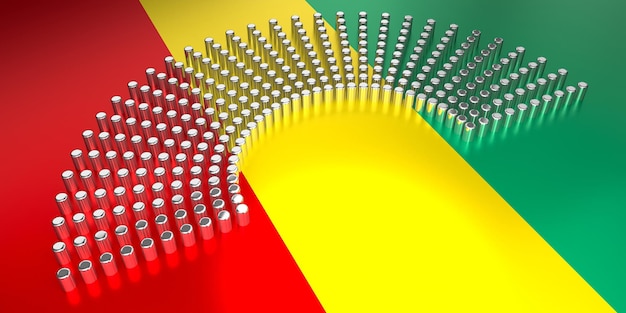 Bandeira da Guiné votando ilustração 3D do conceito de eleição parlamentar