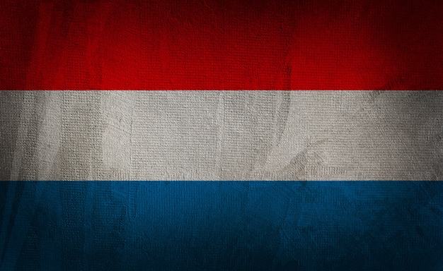 Bandeira da holanda no fundo escuro textura