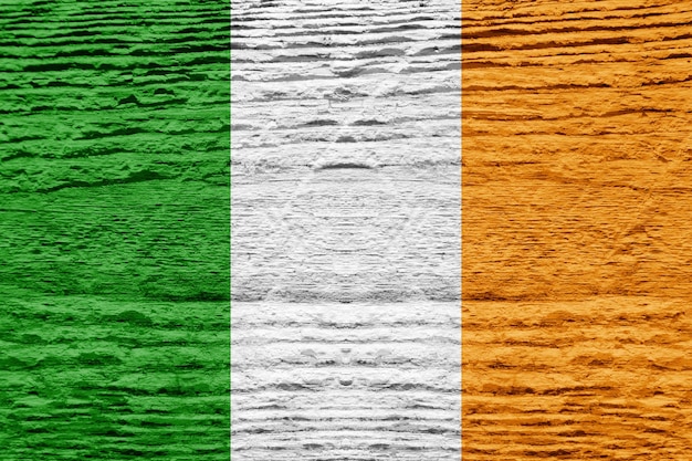 Bandeira da Irlanda com textura de madeira