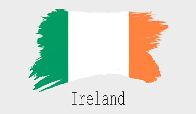 Bandeira da Irlanda em fundo branco