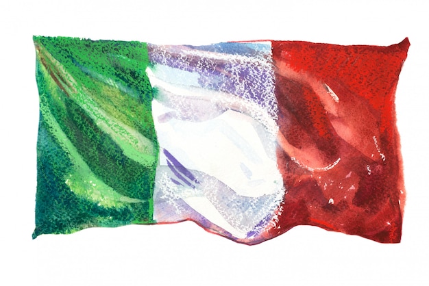 Bandeira da Itália pintado em aquarelas