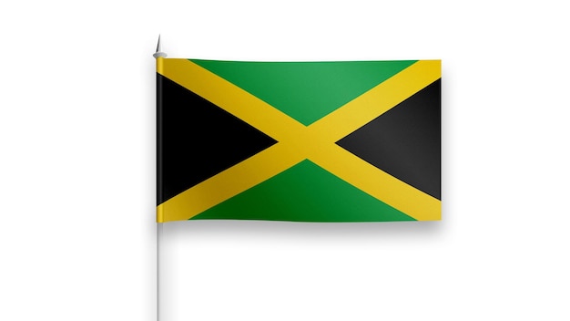 Bandeira da Jamaica em um fundo branco