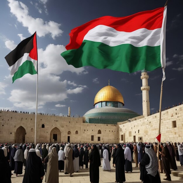 Foto bandeira da jordânia em jerash jordânia