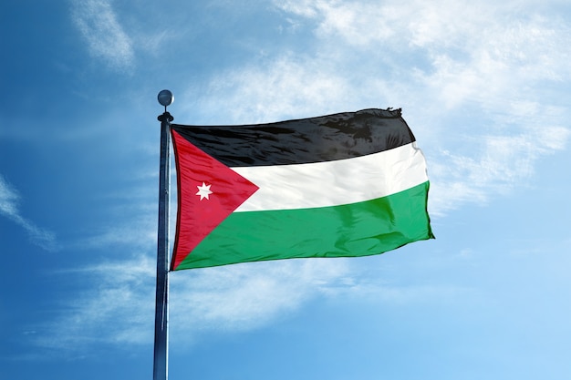 Bandeira da Jordânia no mastro