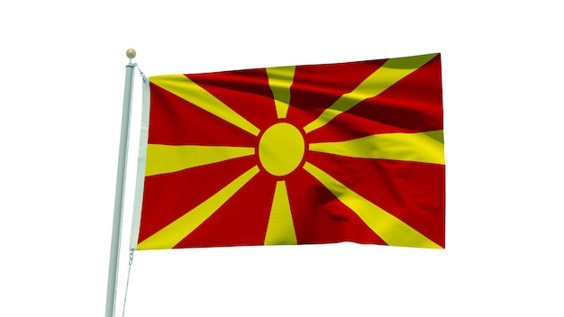 bandeira da macedônia em um fundo branco
