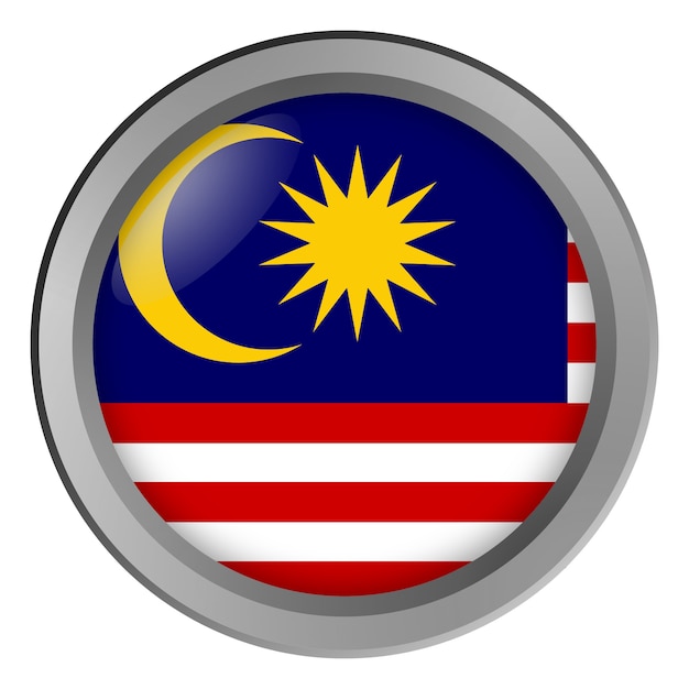 Bandeira da Malásia redonda como um botão