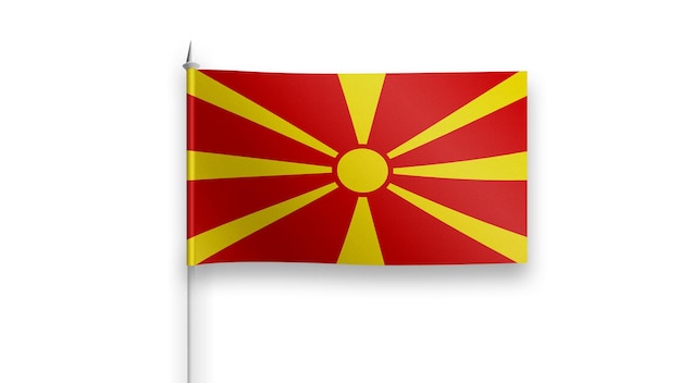 bandeira da mecedônia em um fundo branco