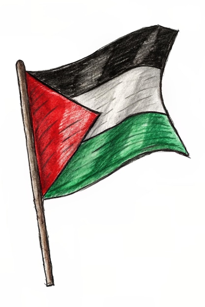 Foto bandeira da palestina desenhada à mão