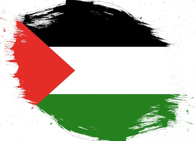 Bandeira da Palestina em fundo de pincel grunge angustiado