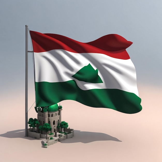 Bandeira da Palestina estilo de animação 3D