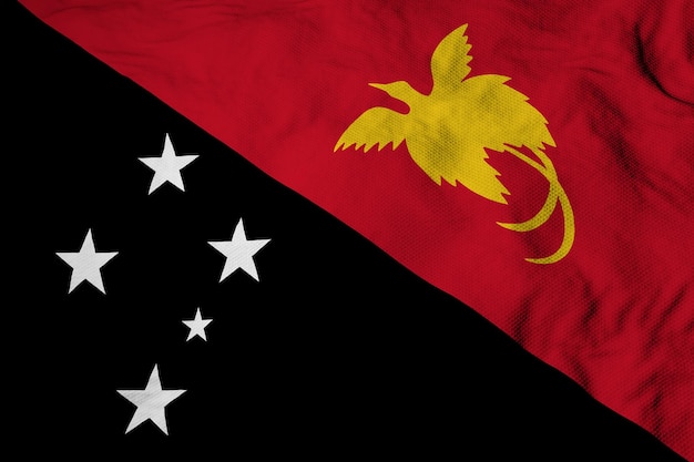 Bandeira da Papua Nova Guiné em renderização em 3D