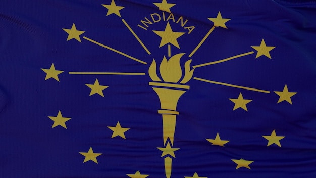 Bandeira da região do estado de Indiana dos Estados Unidos acenando para o vento ilustração 3d