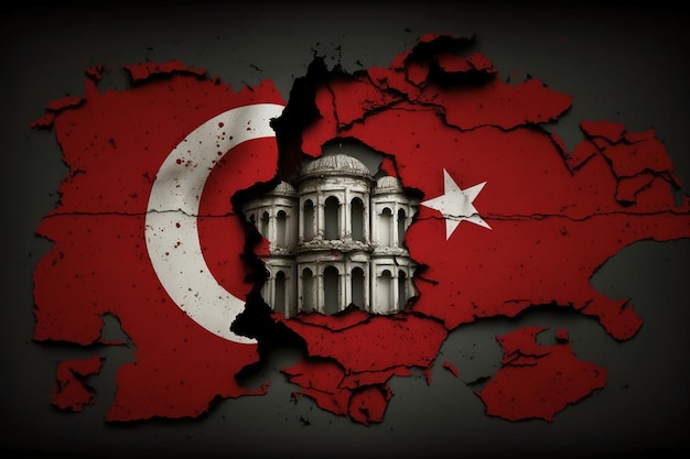 Bandeira da República da Turquia Terremoto turco