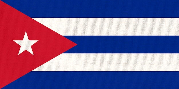 Bandeira da República de Cuba Bandeira de Cuba em superfície de tecido Ilustração 3D