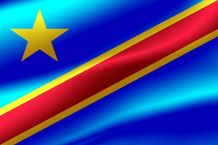 Foto bandeira da república democrática do congo como pano de fundo.