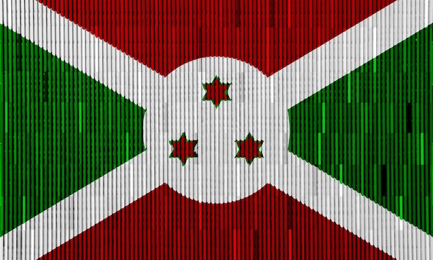 Bandeira da República do Burundi em um fundo texturizado Colagem conceitual