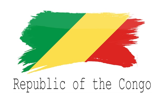 Bandeira da República do Congo em fundo branco