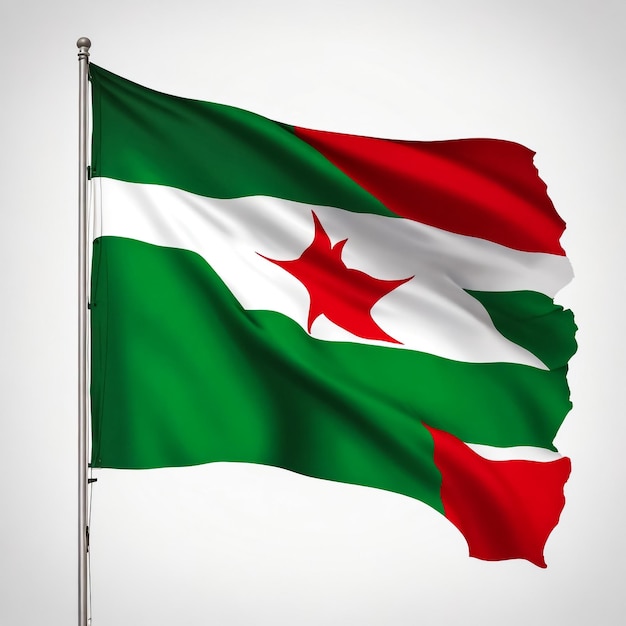 Bandeira da República Árabe Democrática Sahrawi imagem gerada por computador renderização 3D