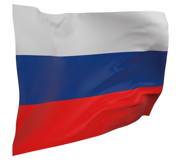 Bandeira da Rússia isolada. Bandeira ondulante. Bandeira nacional da rússia