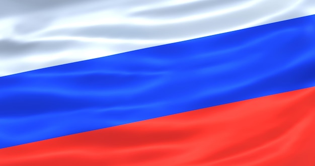 bandeira da Rússia metálica renderização 3d