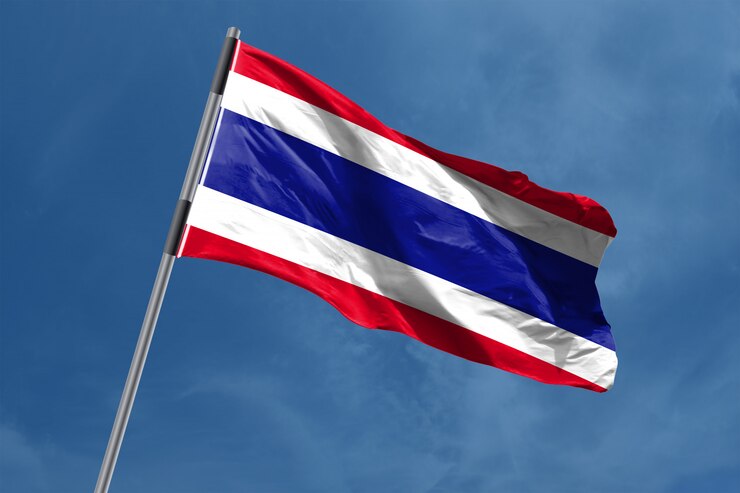 Bandeira da Tailândia acenando