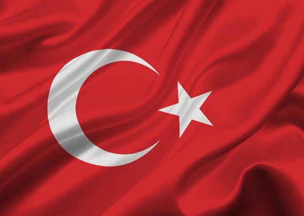 Bandeira da Turquia a agitar no vento