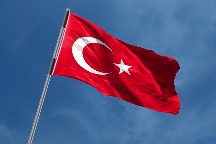 Bandeira da Turquia acenando