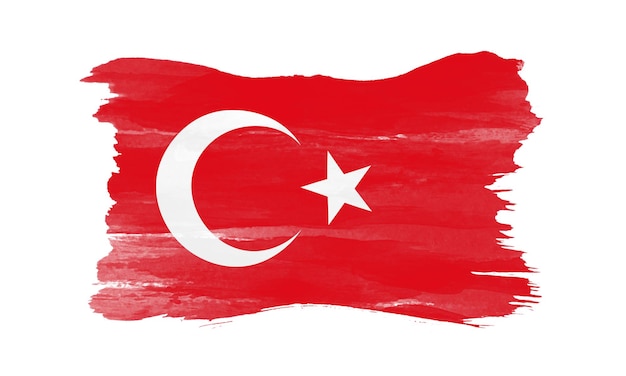 Bandeira da Turquia Bandeira nacional com traço de pincel