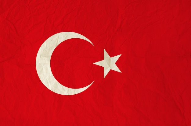 Bandeira da Turquia com papel velho vintage