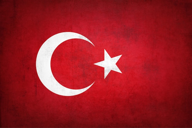 Bandeira da turquia com textura grunge.