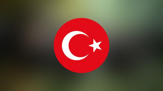 Bandeira da turquia em fundo desfocado