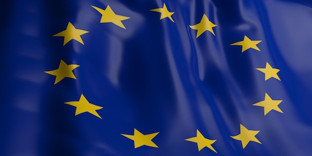 Bandeira da União Europeia de renderização 3D