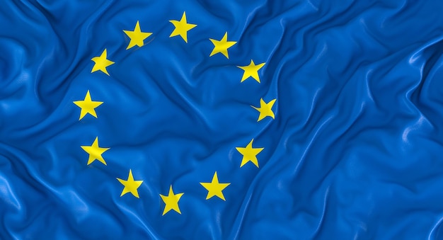 Bandeira da União Europeia renderização 3d