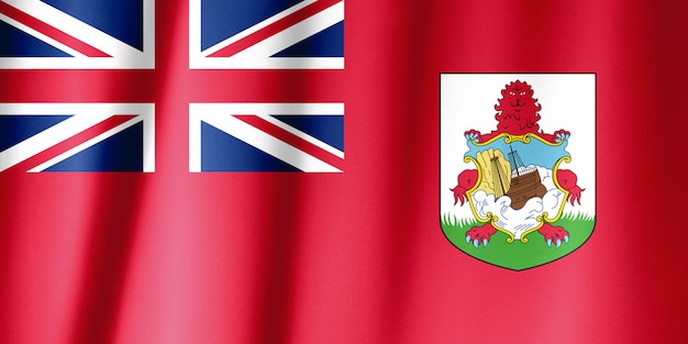 Bandeira das bermudas balançando ao vento