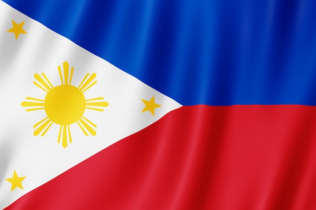 Bandeira das filipinas balançando ao vento.