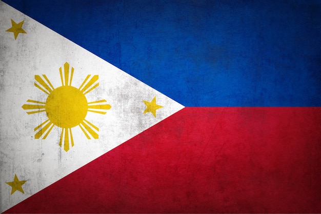 Bandeira das Filipinas com textura grunge.