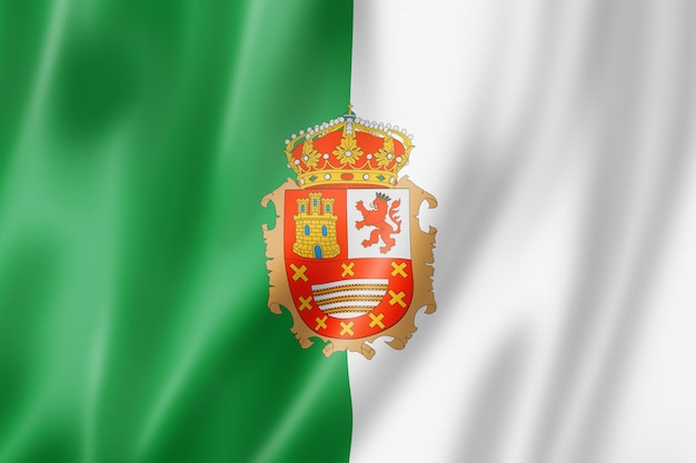 Bandeira das ilhas canárias de fuerteventura espanha acenando ilustração 3d de coleção de banner