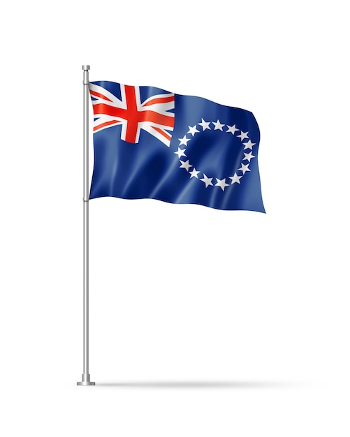 Bandeira das Ilhas Cook isolada em branco