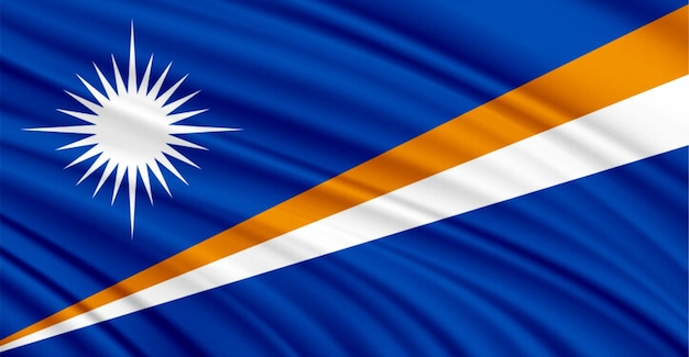 Bandeira das Ilhas Marshall voando no vento