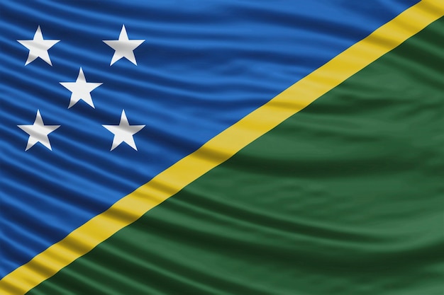 Bandeira das Ilhas Salomão de perto, fundo da bandeira nacional