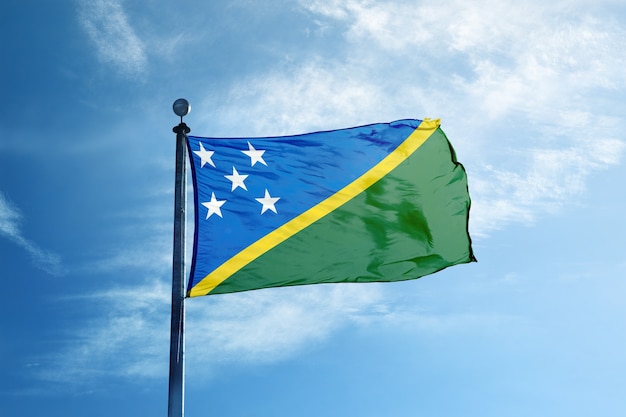 Bandeira das Ilhas Salomão no mastro
