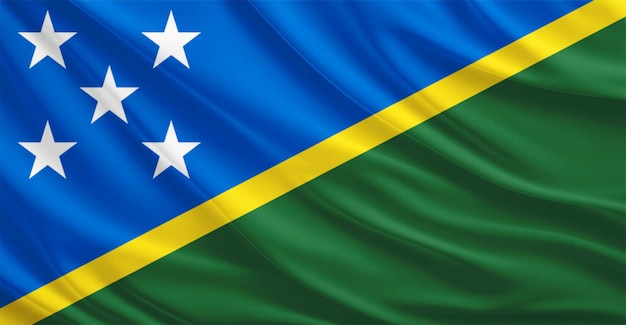 Bandeira das Ilhas Salomão voando no vento 10