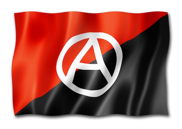 Bandeira de anarquia isolada no branco