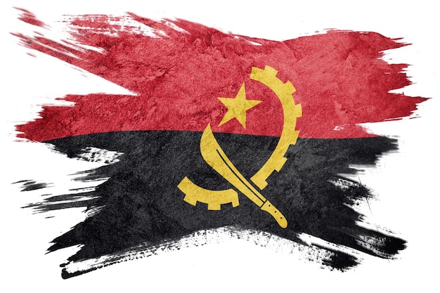 Bandeira de angola grunge. angola pincelada.