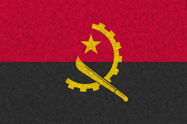 Bandeira de angola na textura de isopor