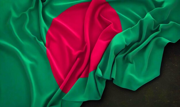 Bandeira de Bangladesh está acenando animação 3D Símbolo nacional de Bangladesh em tecido renderização 3D