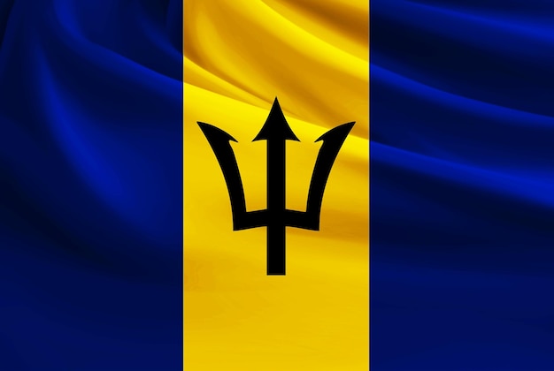 Bandeira de Barbados dobrada