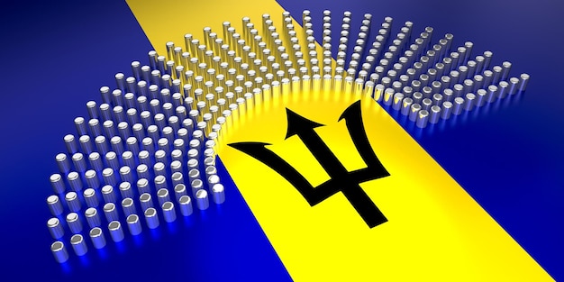 Bandeira de Barbados votando ilustração 3D do conceito de eleição parlamentar